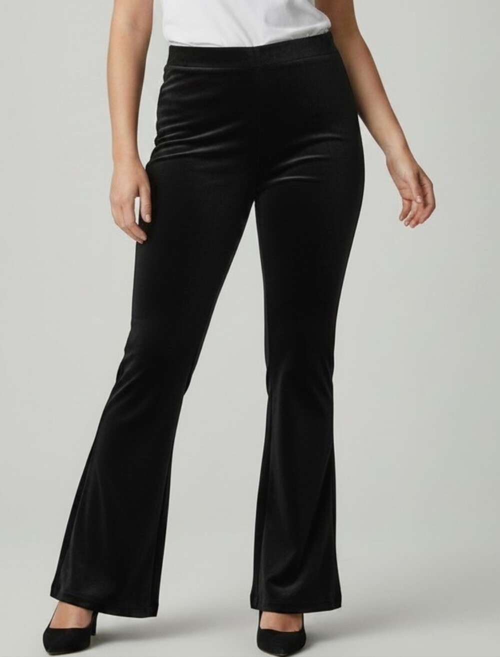 Black Velvet Flare Pants